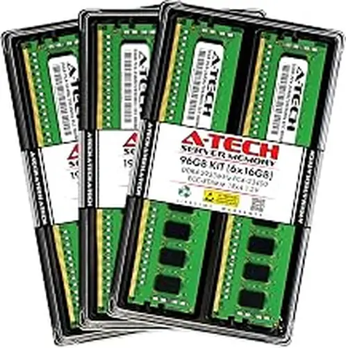 A-Tech 96GB Kit (6x16GB) RAM for Apple Mac Pro 2019 | DDR4 2933MHz PC4-23400 ECC RDIMM 1Rx4 1.2V 288-Pin Registered DIMM Memory Upgrade