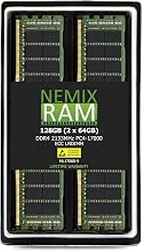 NEMIX RAM 128GB (2X64GB) DDR4 2133MHz PC4-17000 4Rx4 1.2V 288-PIN ECC LRDIMM KIT Load Reduced Server Memory Compatible with NEC Express5800/R120f-2M