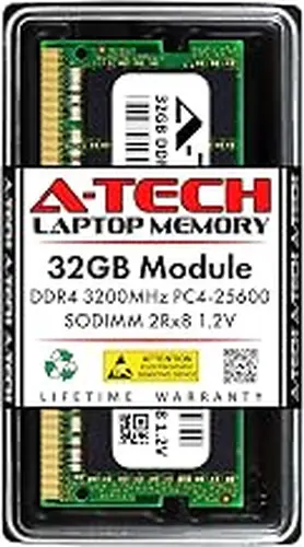 A-Tech 32GB RAM for Lenovo IdeaPad 3/3i Laptop | DDR4 3200MHz PC4-25600 SODIMM 2Rx8 1.2V 260-Pin Non-ECC SO-DIMM Memory Upgrade