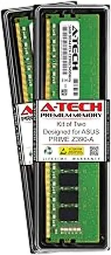 A-Tech 32GB (2 x 16GB) RAM for ASUS Prime Z390-A | DDR4 2400MHz DIMM PC4-19200 288-Pin Non-ECC UDIMM Memory Upgrade Kit