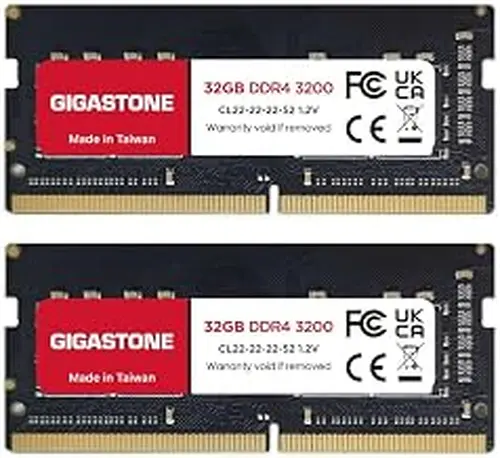 【DDR4 RAM Laptop Only】 GIGASTONE 64GB Kit (2x32GB) DDR4 3200MHz (2933MHz or 2666MHz) PC4-25600 (PC4-23400, 21300) CL22 1.2V SODIMM 260 Pin Unbuffered Non ECC High Performance Notebook Memory Upgrade