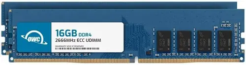 OWC 32GB (2x16GB) RAM Compatible with Synology RackStation RS2423+ and RS2423RP+ DDR4 2666MHz PC4-21300 ECC Unbuff UDIMM 2Rx8 1.2V Memory for NAS, RackStation, FlashStation, & NVR DVA