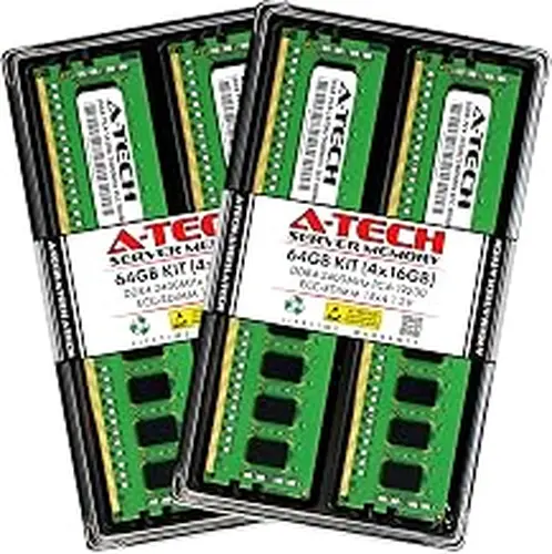 A-Tech 64GB Kit (4x16GB) RAM for Dell PowerEdge C4130, FC640, M630, M640, M830, R430, R440, R630, R730, R740, R840 | DDR4 2400MHz PC4-19200 ECC RDIMM 1Rx4 Registered Server Memory Upgrade