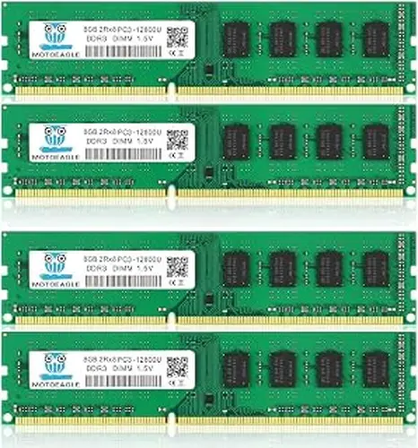 【DDR3 RAM 32GB】 32GB (4X8GB) PC3-12800U DDR3-1600 UDIMM 2Rx8 DIMM RAM DDR3 8GB 1600MHz SDRAM 240-Pin 1.5V CL11 Non-ECC Desktop PC Memory Kit