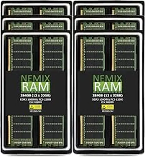 NEMIX RAM 384GB (12X32GB) DDR3 1600MHz PC3-12800 4Rx4 1.5V 240-PIN ECC RDIMM Registered Server Memory KIT