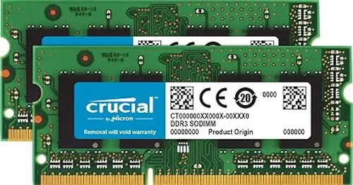 Crucial 16GB Kit (8GBx2) DDR3 1866 MT/s (PC3-14900) SODIMM 204-Pin Memory - CT2K102464BF186D