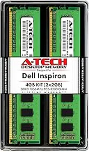 A-Tech 4GB (2x2GB) RAM for Dell Inspiron 560, 560s, 570 | DDR3 1066MHz DIMM PC3-8500 240-Pin Non-ECC UDIMM Desktop Memory Upgrade Kit