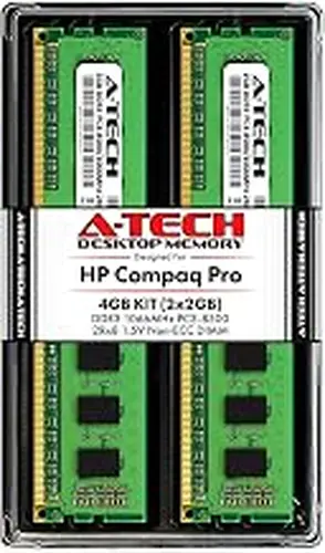 A-Tech 4GB (2 x 2GB) RAM for HP Compaq 4000 Pro & 6000 Pro - (Small Form Factor & Microtower) - DDR3 1066MHz PC3-8500 Non-ECC DIMM Memory Upgrade Kit