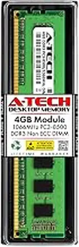 A-Tech 4GB DDR3 1066MHz PC3-8500 Desktop RAM Module | Non-ECC Unbuffered DIMM 1.5V 240-Pin Memory Upgrade Stick