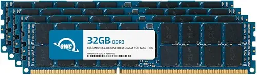 OWC 128GB (4x32GB) DDR3 ECC Registered CL9 PC3-10600 1333MHz SDRAM Memory RAM Upgrade Module Compatible with All 2013 Mac Pro 6,1 Models (OWC1333D3Z3M128)
