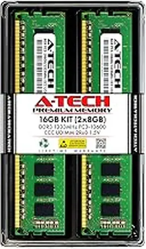 A-Tech 16GB Kit (2x8GB) Memory RAM for Dell PowerEdge T110 ii - DDR3 1333MHz PC3-10600 ECC Unbuffered UDIMM 2Rx8 1.5V - Server