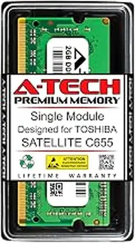 A-Tech 2GB RAM for Toshiba Satellite C655 | DDR3 1333MHz SODIMM PC3-10600 204-Pin Non-ECC Memory Upgrade Module