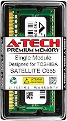 A-Tech 4GB RAM for Toshiba Satellite C655 | DDR3 1066MHz SODIMM PC3-8500 204-Pin Non-ECC Memory Upgrade Module