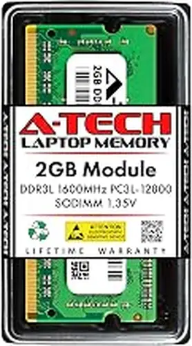 A-Tech 2GB RAM Replacement for CT25664BF160B | DDR3/DDR3L 1600MHz PC3L-12800 (PC3-12800) CL11 SODIMM 1.35V Non-ECC SO-DIMM 204-Pin Laptop, Notebook Memory Module