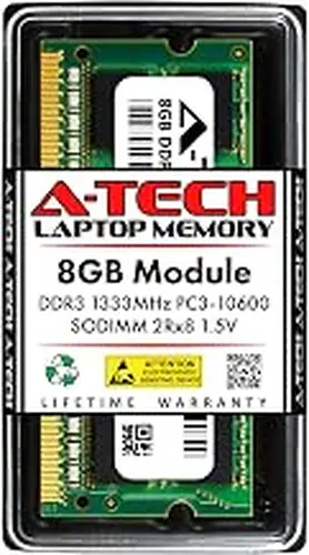 A-Tech 8GB RAM Replacement for Samsung M471B1G73BH0-CH9 | DDR3 1333MHz PC3-10600 2Rx8 1.5V SODIMM 204-Pin Memory Module