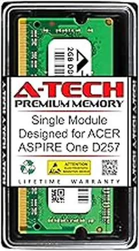 A-Tech 2GB RAM for ACER Aspire ONE D257 | DDR3 1333MHz SODIMM PC3-10600 204-Pin Non-ECC Memory Upgrade Module