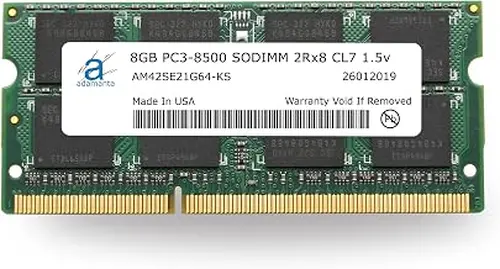Adamanta 8GB (1x8GB) DDR3 1066MHz PC3-8500 SODIMM 2Rx8 CL7 1.5v Laptop Memory Upgrade Notebook RAM DRAM