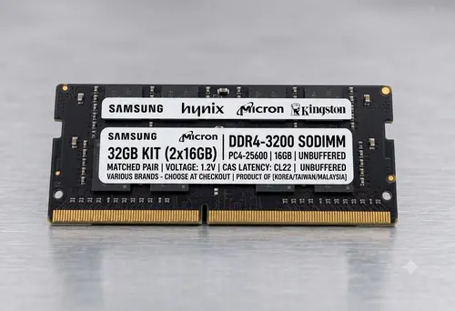 32GB (2x16GB) DDR4 SODIMM Memory Matching Pair Samsung Hynix Micron 2666 3200