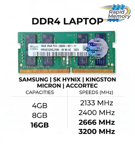 DDR4 SODIMM Laptop RAM 4/8/16GB 2133 2400 2666 3200MHz PULL