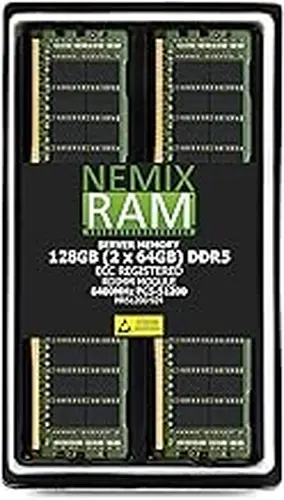 NEMIX NEMIX RAM 128GB (2X64GB) DDR5 6400MHZ PC5-51200 CL52 2Rx4 1.1V 288-PIN ECC RDIMM Registered Server Memory Compatible with SuperMicro BigTwin SuperServer SYS-222BT-HER