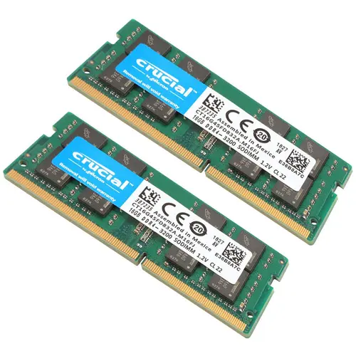 CRUCIAL DDR4 16GB 3200 PC4-25600 Laptop SODIMM Non-ECC 260-Pin Memory RAM