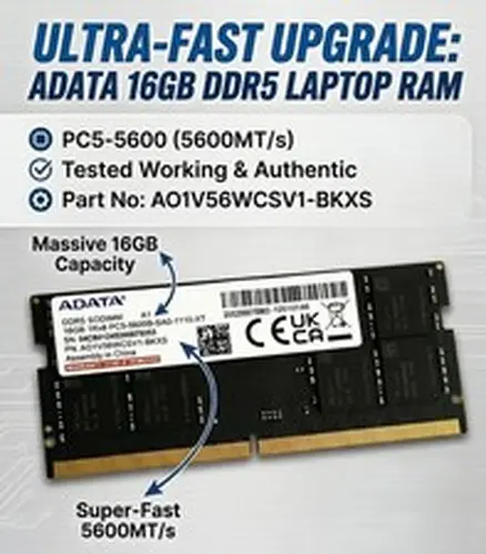 16GB ADATA DDR5 5600 MT/s SODIMM Laptop RAM Memory PC5-5600 1Rx8