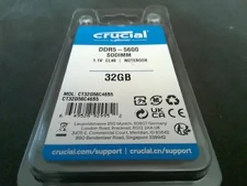 CRUCIAL 32GB DDR5 SODIMM SDRAM Memory Module 1x32GB *BRAND NEW*