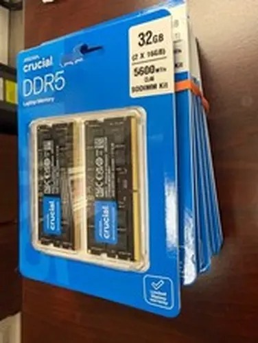New Crucial 32GB Kit 2 x 16GB 262-Pin DDR5 SODIMM 5600 PC5 44800 Laptop Memory