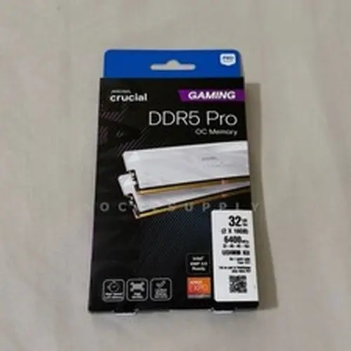 NEW Crucial Pro Overclocking 32GB (2 x 16GB) DDR5 6400 CL32 RAM - WHITE