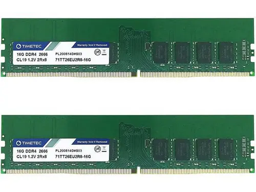 Timetec 32GB KIT (2x16GB) DDR4 2666MHz PC4-21300 Unbuffered ECC 1.2V CL19 2Rx8 288 Pin UDIMM Server Memory RAM Module Upgrade (32GB KIT (2x16GB))