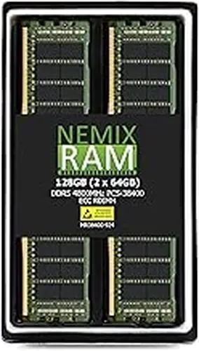 NEMIX RAM NEMIX RAM 128GB (2X64GB) DDR5 4800MHz PC5-38400 2Rx4 1.1V CL40 288-PIN ECC RDIMM Registered Server Memory KIT