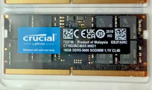 Crucial 16GB DDR5-5600 SO-DIMM Laptop Memory Modules (1x16GB) RAM