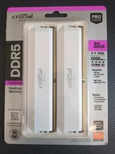 ⚡ Crucial Pro Overclocking 32GB (2 x 16GB) DDR5-6000 PC5-48000 CL36 RAM WHITE ⚡