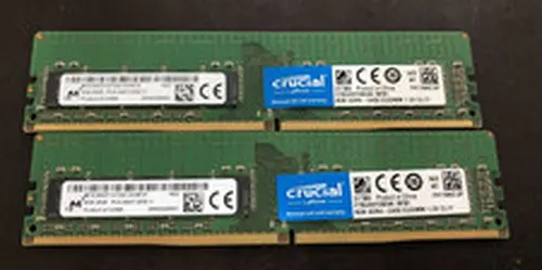 Lot of 2 16GB (2x8GB) Micron/Crucial 2Rx8 DDR4 PC4-2400T Desktop Memory RAM