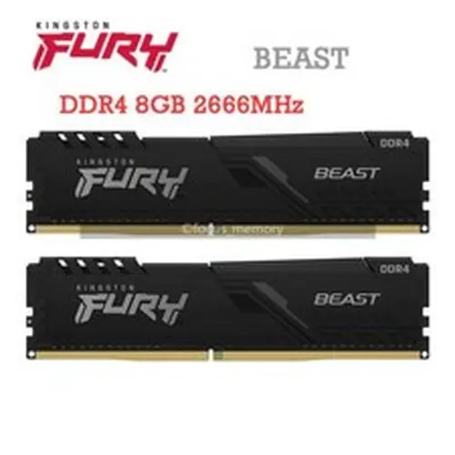 FURY BEAST 16GB (2x8 GB) Ram DDR4-2666 MHz PC4-21300 288-pin Desktop DIMM Memory