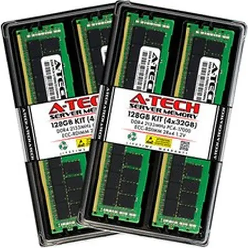 A-Tech 128GB 4x 32GB 2Rx4 PC4-17000R DDR4 2133 ECC REG RDIMM Server Memory RAM