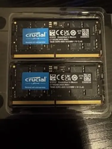 Crucial 32GB Kit (2 x 16GB) DDR5-4800 SODIMM Laptop RAM MEMORY CT16G48C40S5.M8A1