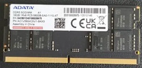 ADATA 16GB DDR5 SO-DIMM Computer RAM PC5-5600 (AO1V56WCSV1-BKXS) Memory