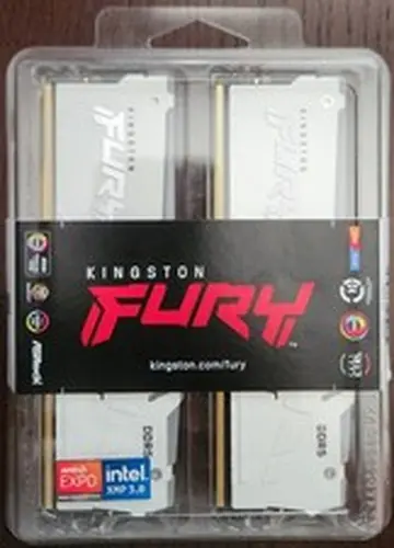 NEW KINGSTON FURY BEAST RGB 64GB (2 x 33GB) DDR5 CL36 6000MHZ RAM MEMORY WHITE