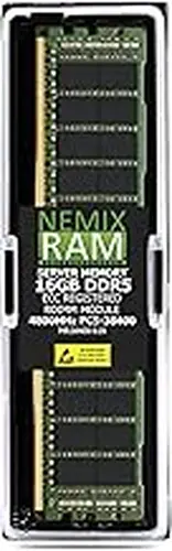 NEMIX RAM 16GB (1X16GB) DDR5 4800MHz PC5-38400 1Rx8 1.1V CL40 288-PIN ECC RDIMM Registered NEMIX RAM Server Memory Compatible with Supermicro MEM-DR516L-CL01-ER48
