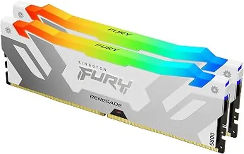Kingston FURY Renegade White RGB 32GB (2x16GB) 6400MT/s CL32 DDR5 DIMM | Infrared Syncing | FURY CTRL Software | Overclocking | Intel XMP 3.0 | Kit of 2 | KF564C32RWAK2-32
