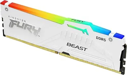 Kingston FURY Beast White RGB 32GB 6000MT/s CL36 DDR5 EXPO DIMM | Infrared Syncing | FURY CTRL Software | Overclocking | AMD EXPO | Single Module | KF560C36BWEA-32