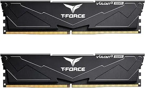 TEAMGROUP T-Force Vulcan Alpha DDR5 Ram 32GB Kit (2x16GB) 6000MHz (PC5-48000) CL38 Desktop Memory Module Ram AMD Optimized Memory Black FLABD532G6000HC38JDC01