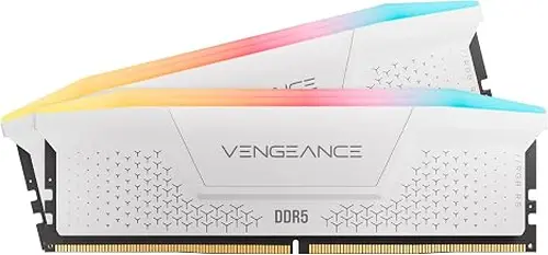 CORSAIR Vengeance RGB RS DDR5 16GB (2x8GB) Up to 5200MHz AMD Intel RAM | Desktop Gaming Memory, AMD EXPO & Intel XMP 3.0 Compatible, CL40, White, CMG16GX5M2B5200Z40W