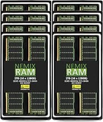 NEMIX RAM 2TB (16X128GB) DDR5 4800MHZ PC5-38400 4Rx4 1.1V CL40 288-PIN ECC RDIMM Registered Server Memory KIT Compatible with ASUS 2U Dual-Socket Server Model RS720-E11-RS12U