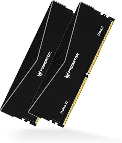 Acer Predator Pallas II DDR5 RAM 32GB (16GBx2) 6000MHz CL32 PC5-48000 Intel XMP 3.0 AMD EXPO Compatible Computer Memory, Black - BL.9BWWR.432