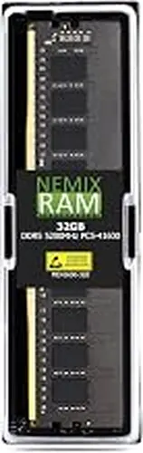 NEMIX RAM 32GB (1X32GB) DDR5 5200MHz PC5-41600 2Rx8 1.1V CL44 288-PIN ECC Unbuffered UDIMM Memory