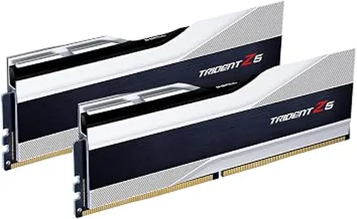 G.SKILL Trident Z5 Series DDR5 RAM (Intel XMP 3.0) 32GB (2x16GB) 6400MT/s CL32-39-39-102 1.40V Desktop Computer Memory U-DIMM - Metallic Silver (F5-6400J3239G16GA2-TZ5S)