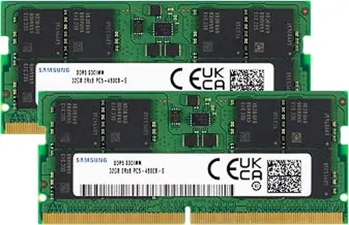 Samsung 64GB (2x32GB) DDR5 4800MHz PC5-38400 CL40 SODIMM 2Rx8 Dual Rank 1.1V 262-Pin Laptop, Notebook RAM Memory