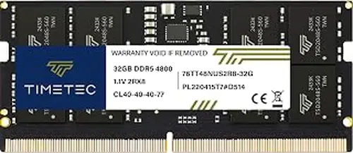 Timetec 32GB DDR5 4800MHz PC5-38400 Unbuffered Non-ECC 1.1V CL40 2Rx8 Dual Rank 262Pin SODIMM Laptop Memory RAM Module Upgrade (32GB)